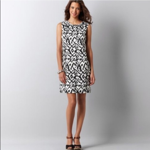 LOFT Petite Blue Ikat Shift Dress - Picture 13 of 13